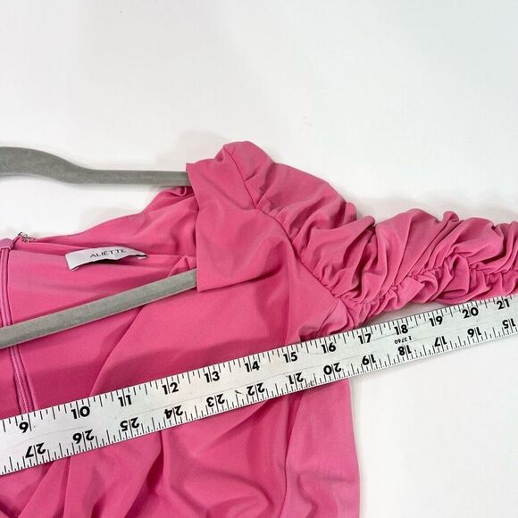 Aliétte Dress Womens Size 0 Pink Ruched Long-Sleeve Bodycon Cocktail - Picture 5 of 10